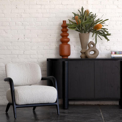 Henry & Mason - Anacosta Occasional Chair in Black Wood with Ivory Boucle Upholstery - DV7120 veiw 5