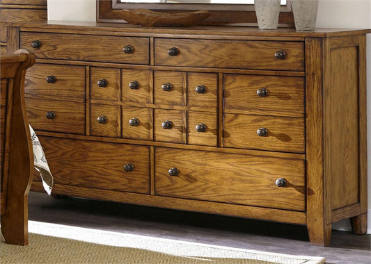 Henry & Mason - Ancestral Lodge 7 Drawer Dresser in Aged Oak - AFA01565 view 1