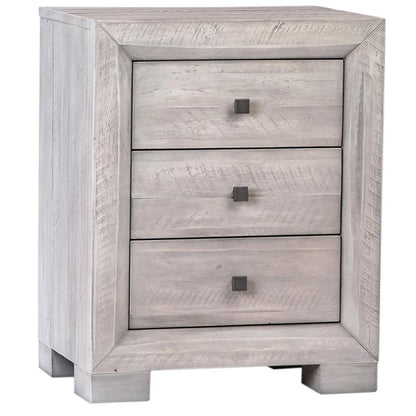 Henry & Mason - Andre Solid Acacia Wood 3 Drawer Nightstand in Gray wash - DV7179 veiw 1