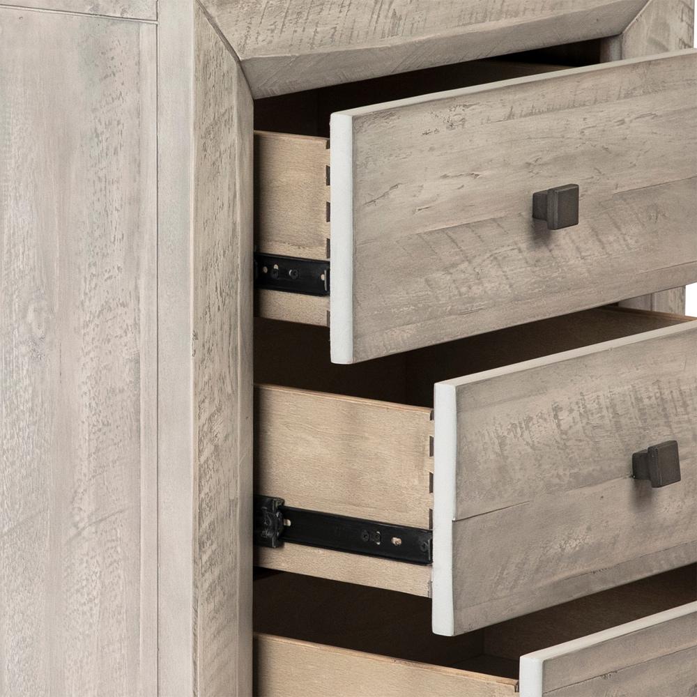 Henry & Mason - Andre Solid Acacia Wood 3 Drawer Nightstand in Gray wash - DV7179 veiw 3