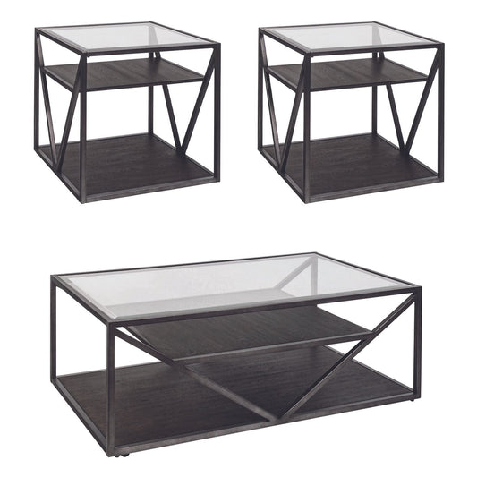 Henry & Mason - Aria 3 Piece Set (1 Cocktail & 2 End Tables) in Cobblestone Brown with Gray Dusty Wax Hang-up - AFA02489 view 1