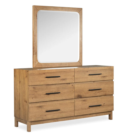 Henry & Mason  -  Ashenford Rustic Caramel Double Drawer Dresser With Portrait Mirror  - AFA00918 view 1