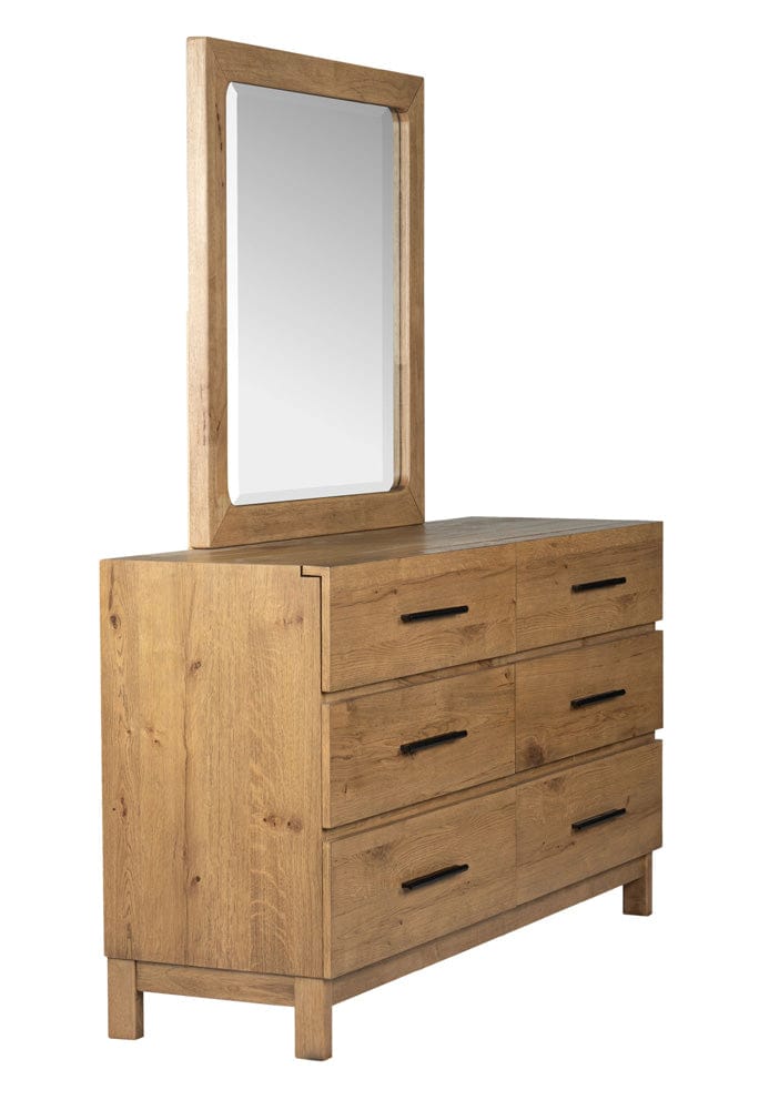 Henry & Mason  -  Ashenford Rustic Caramel Double Drawer Dresser With Portrait Mirror  - AFA00918 view 3