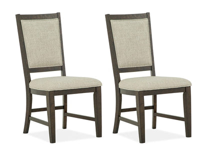 Henry & Mason  -  Ashmere Falls Graphite Step Upholstered Side Chair (Set of 2)  - AFA01333 view 1