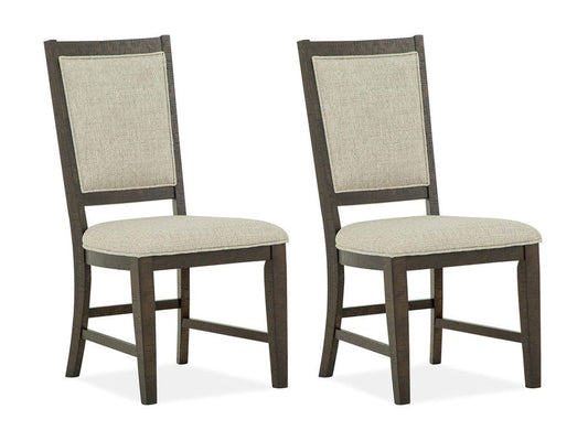 Henry & Mason  -  Ashmere Falls Graphite Step Upholstered Side Chair (Set of 2)  - AFA01333 view 1