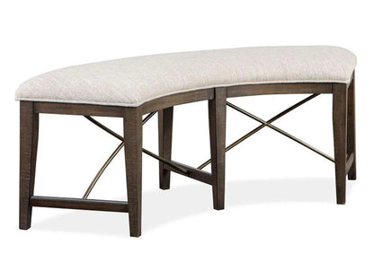 Henry & Mason - Ashmere Falls Wood Curved Bench w/Upholstered Seat KD - AFA00749 view 1