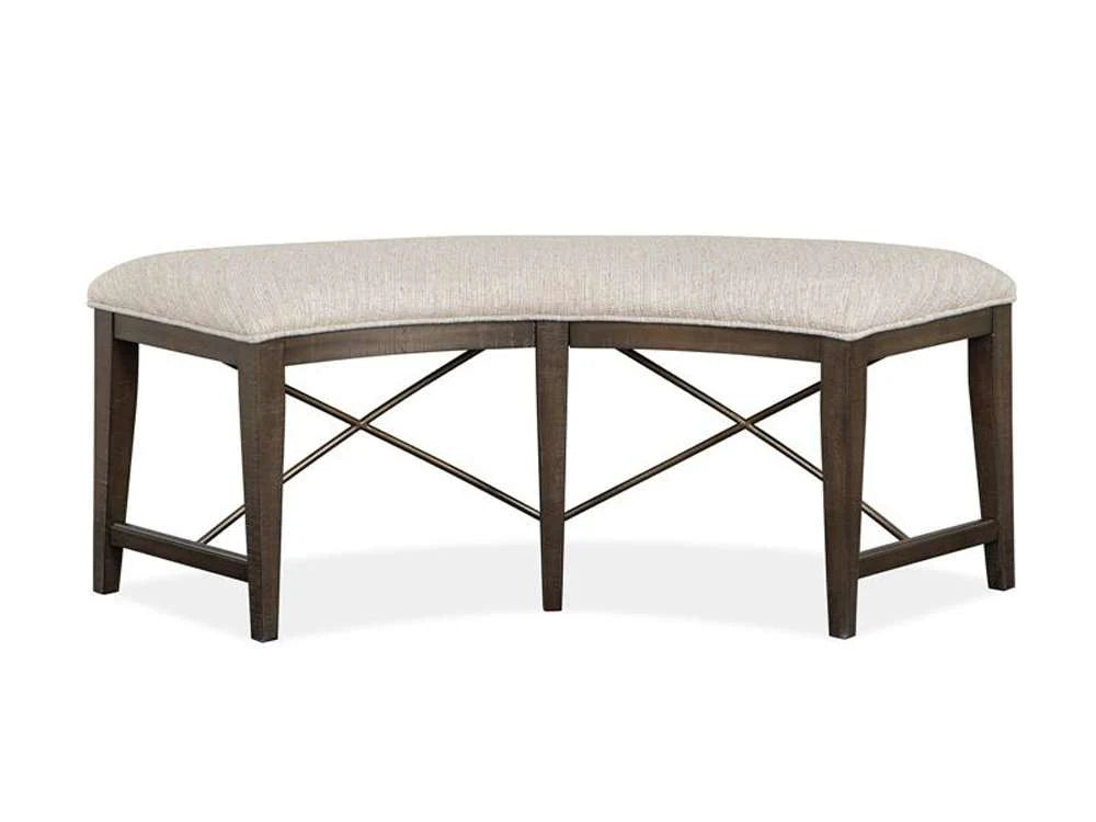 Henry & Mason - Ashmere Falls Wood Curved Bench w/Upholstered Seat KD - AFA00749 view 2