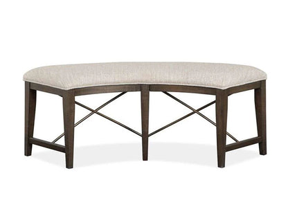 Henry & Mason - Ashmere Falls Wood Curved Bench w/Upholstered Seat KD - AFA00749 view 2