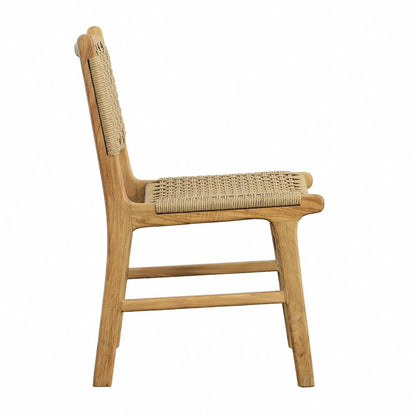 Henry & Mason - Austin Teak And Wicker Armless Dining Chair - DV7893 veiw 3