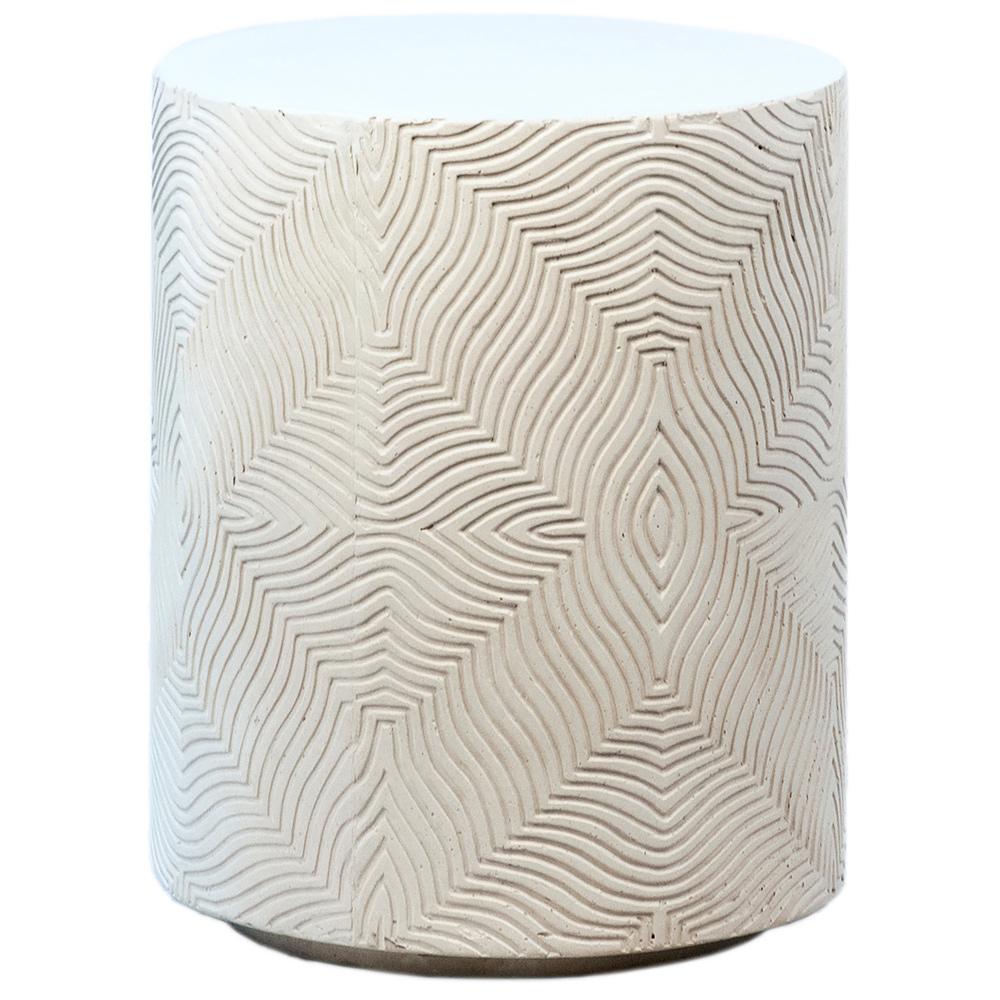 Henry & Mason - Bishord Concrete Outdoor Side Table in White - DV7151 veiw 1