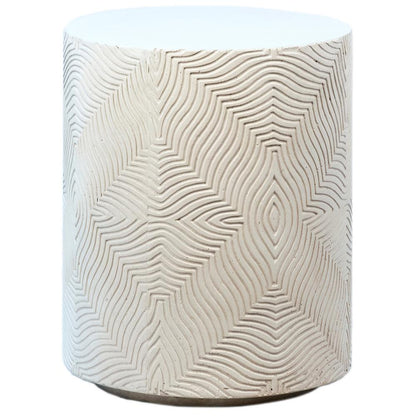 Henry & Mason - Bishord Concrete Outdoor Side Table in White - DV7151 veiw 1