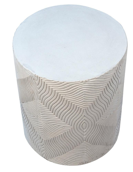 Henry & Mason - Bishord Concrete Outdoor Side Table in White - DV7151 veiw 2