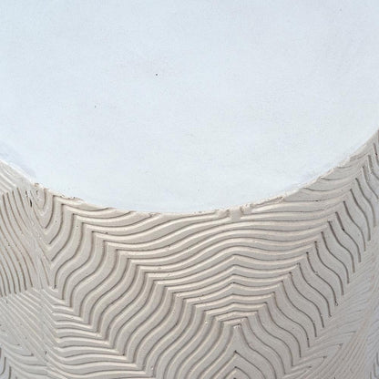 Henry & Mason - Bishord Concrete Outdoor Side Table in White - DV7151 veiw 3