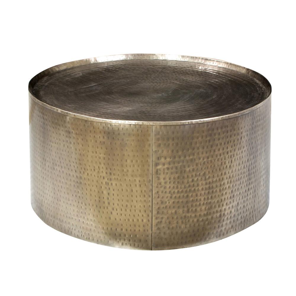 Henry & Mason - Blazer 36in Round Wrought Iron Coffee Table in Antique Brass - DV7003 veiw 1
