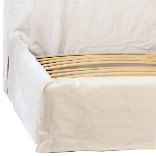 Henry & Mason - Bobbi Queen Bed in White Linen and Natural Birch - DV7346 veiw 2