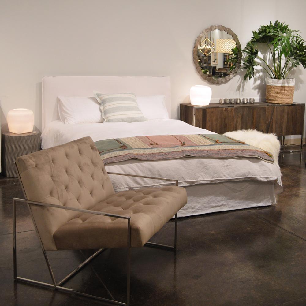 Henry & Mason - Bobbi Queen Bed in White Linen and Natural Birch - DV7346 veiw 3