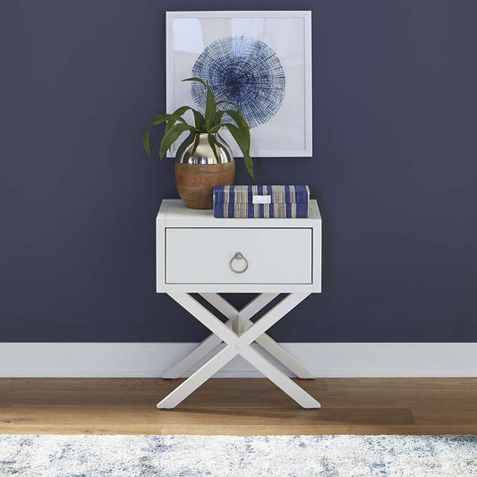 Henry & Mason - Borough 1 Drawer Accent Table in Wirebrushed White - AFA01770 view 1