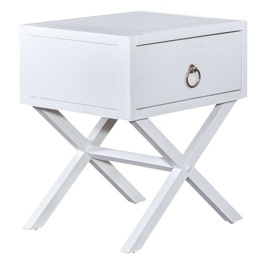 Henry & Mason - Borough 1 Drawer Accent Table in Wirebrushed White - AFA01770 view 2