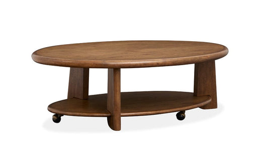 Henry & Mason  -  Brannix Tawny Brown Oval Cocktail Table With Casters  - AFA01290 view 1