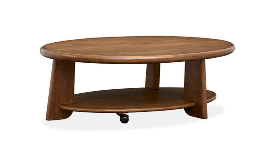 Henry & Mason  -  Brannix Tawny Brown Oval Cocktail Table With Casters  - AFA01290 view 2