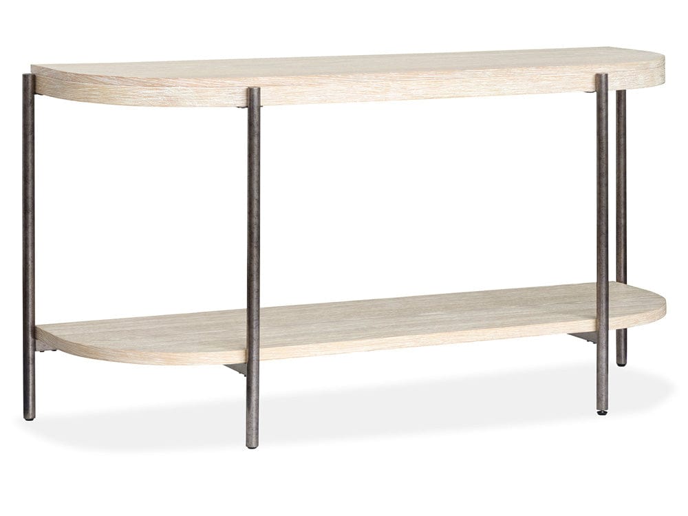 Henry & Mason  -  Branton Edgecomb Grey And Weathered Antique Nickel Demilune Sofa Table  - AFA00990 view 1