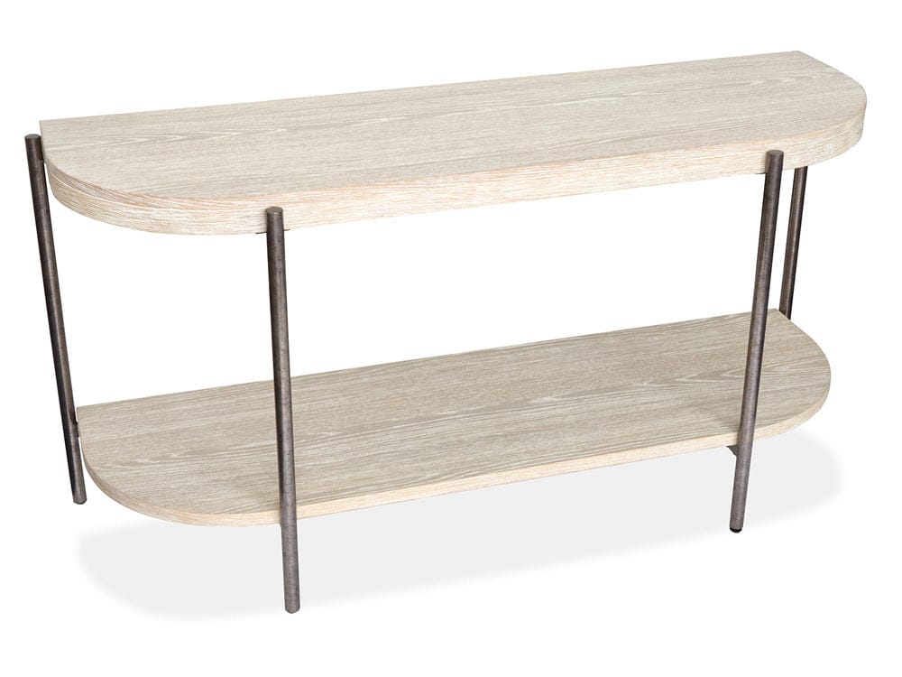 Henry & Mason  -  Branton Edgecomb Grey And Weathered Antique Nickel Demilune Sofa Table  - AFA00990 view 2
