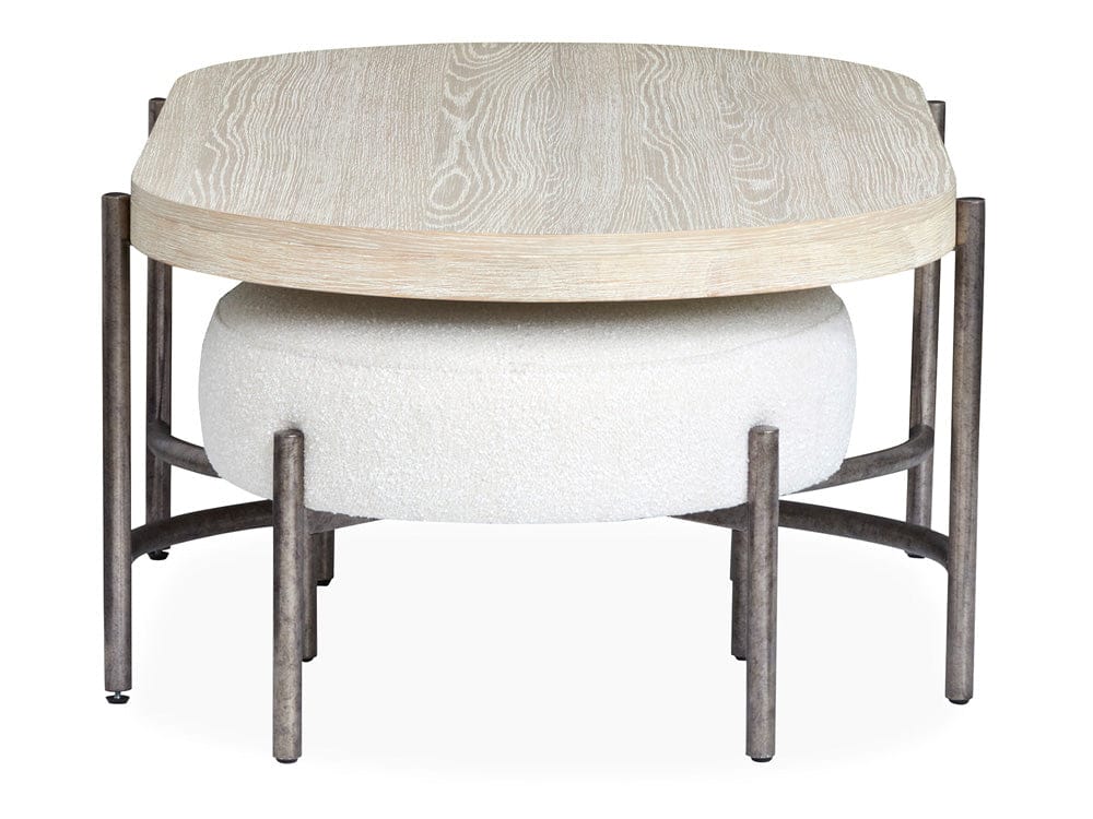 Henry & Mason  -  Branton Edgecomb Grey And Weathered Antique Nickel Oval Cocktail Table With 2 Ottomans  - AFA00991 view 7