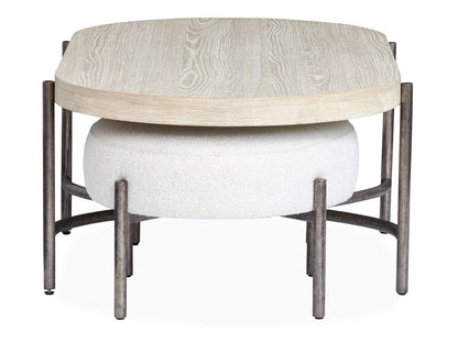 Henry & Mason  -  Branton Edgecomb Grey And Weathered Antique Nickel Oval Cocktail Table With 2 Ottomans  - AFA00991 view 7