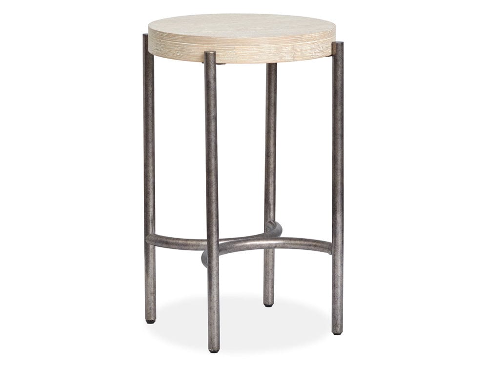 Henry & Mason  -  Branton Edgecomb Grey And Weathered Antique Nickel Round Accent Table  - AFA00992 view 1