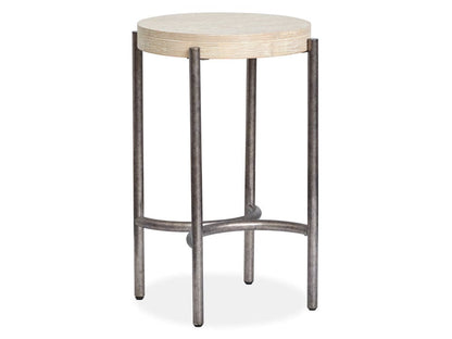 Henry & Mason  -  Branton Edgecomb Grey And Weathered Antique Nickel Round Accent Table  - AFA00992 view 1