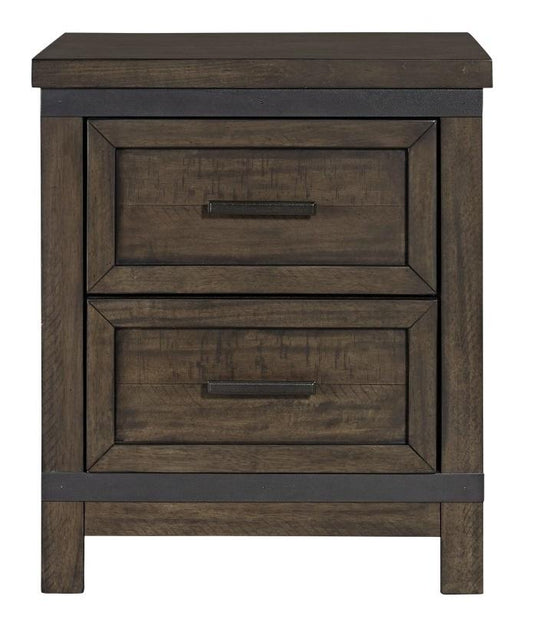 Henry & Mason - Briar Cliff 2 Drawer Night Stand in Rock Beaten Brown with Saw Cuts - AFA03635 view 1