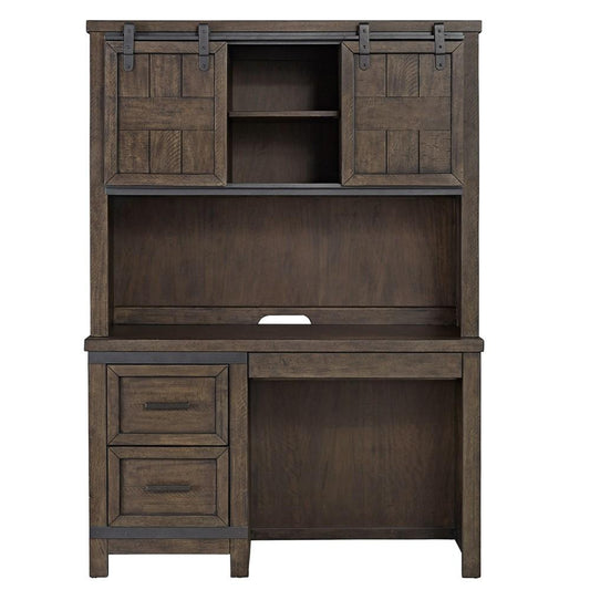 Henry & Mason - Briar Cliff 2 Piece Desk Set in Rock Beaten Brown with Saw Cuts - AFA03689 view 1