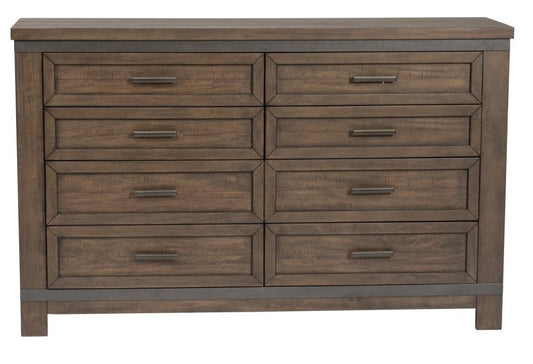 Henry & Mason - Briar Cliff 8 Drawer Dresser in Rock Beaten Brown with Saw Cuts - AFA03629 view 1