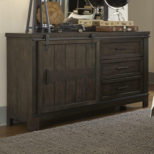 Henry & Mason - Briar Cliff Barn Door Dresser in Rock Beaten Brown with Saw Cuts - AFA03628 view 2