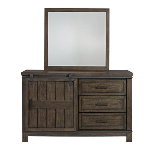 Henry & Mason - Briar Cliff Dresser & Mirror in Rock Beaten Brown with Saw Cuts - AFA03684 view 1