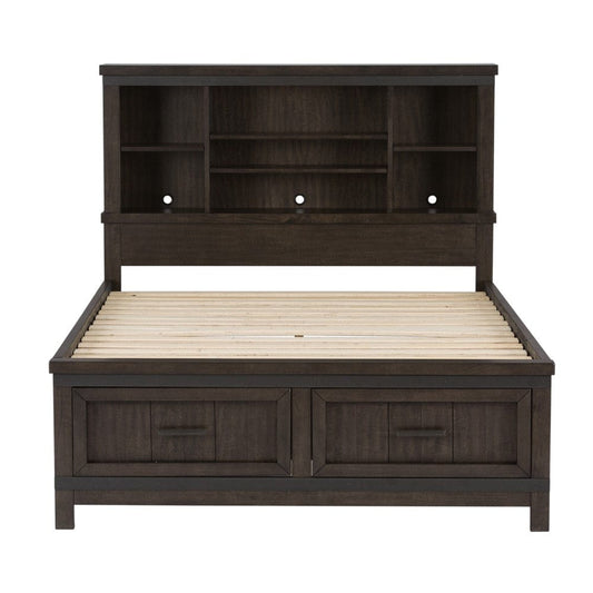 Henry & Mason - Briar Cliff Full Bookcase Bed in Rock Beaten Brown with Saw Cuts - AFA03685 view 2