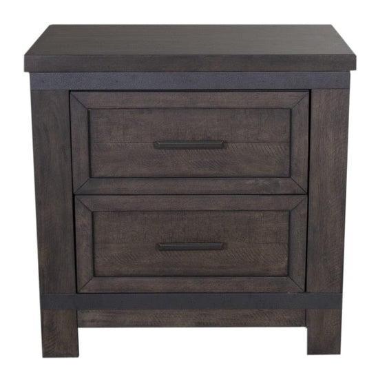 Henry & Mason - Briar Cliff Night Stand in Rock Beaten Brown with Saw Cuts - AFA03636 view 1