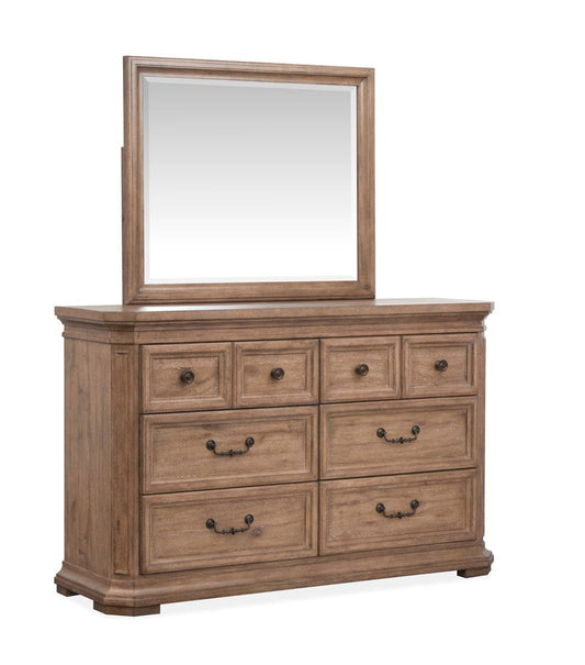 Henry & Mason  -  Briar Crest Florentine Walnut Drawer Dresser With Landscape Mirror  - AFA00756 view 1