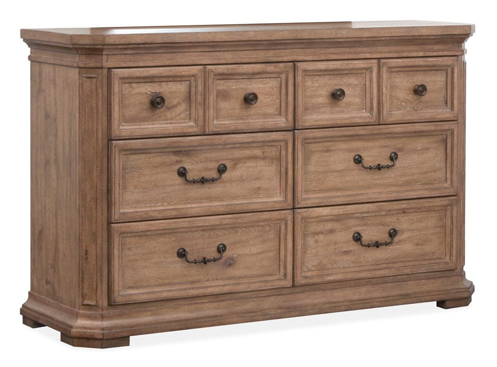 Henry & Mason  -  Briar Crest Florentine Walnut Drawer Dresser With Landscape Mirror  - AFA00756 view 4