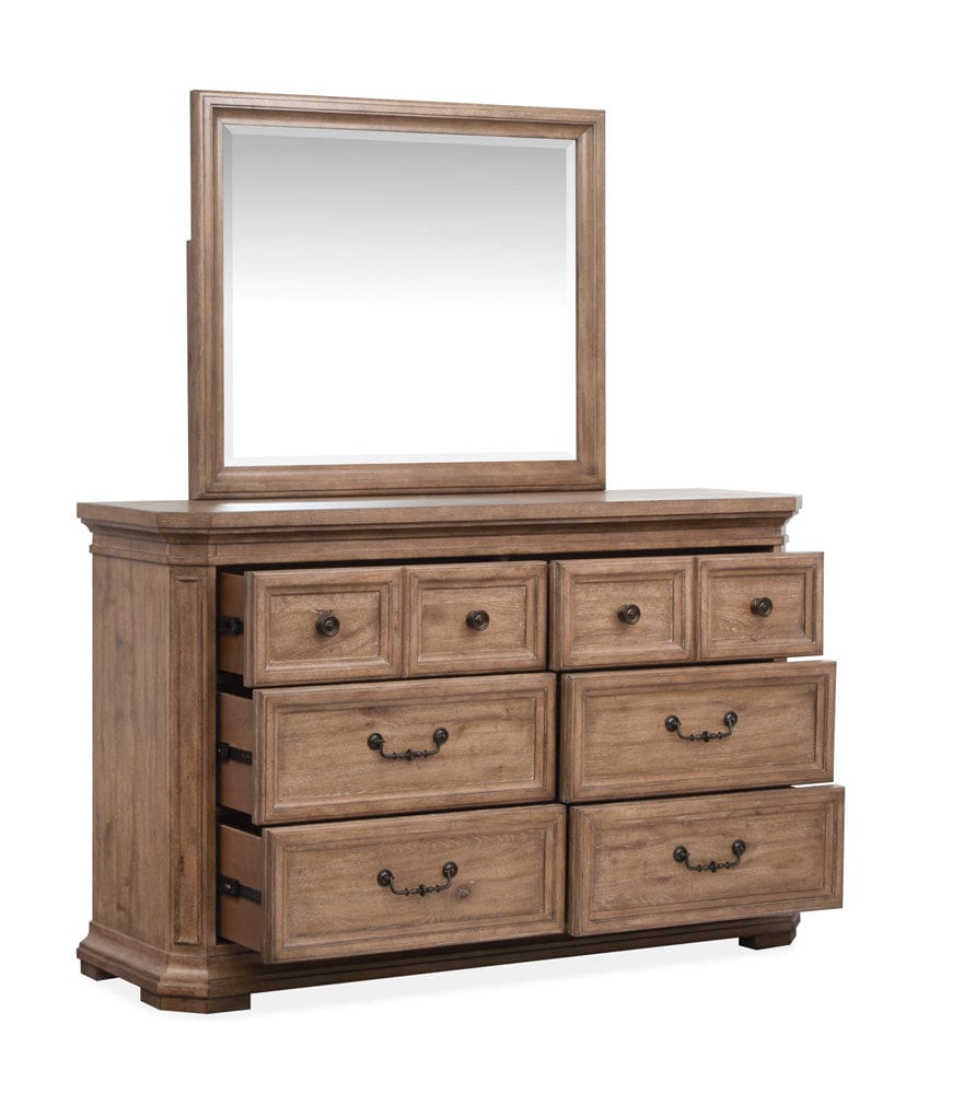 Henry & Mason  -  Briar Crest Florentine Walnut Drawer Dresser With Landscape Mirror  - AFA00756 view 8