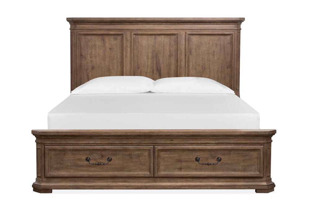 Henry & Mason  -  Briar Crest Florentine Walnut Queen Panel Storage Bed  - AFA00762 view 3
