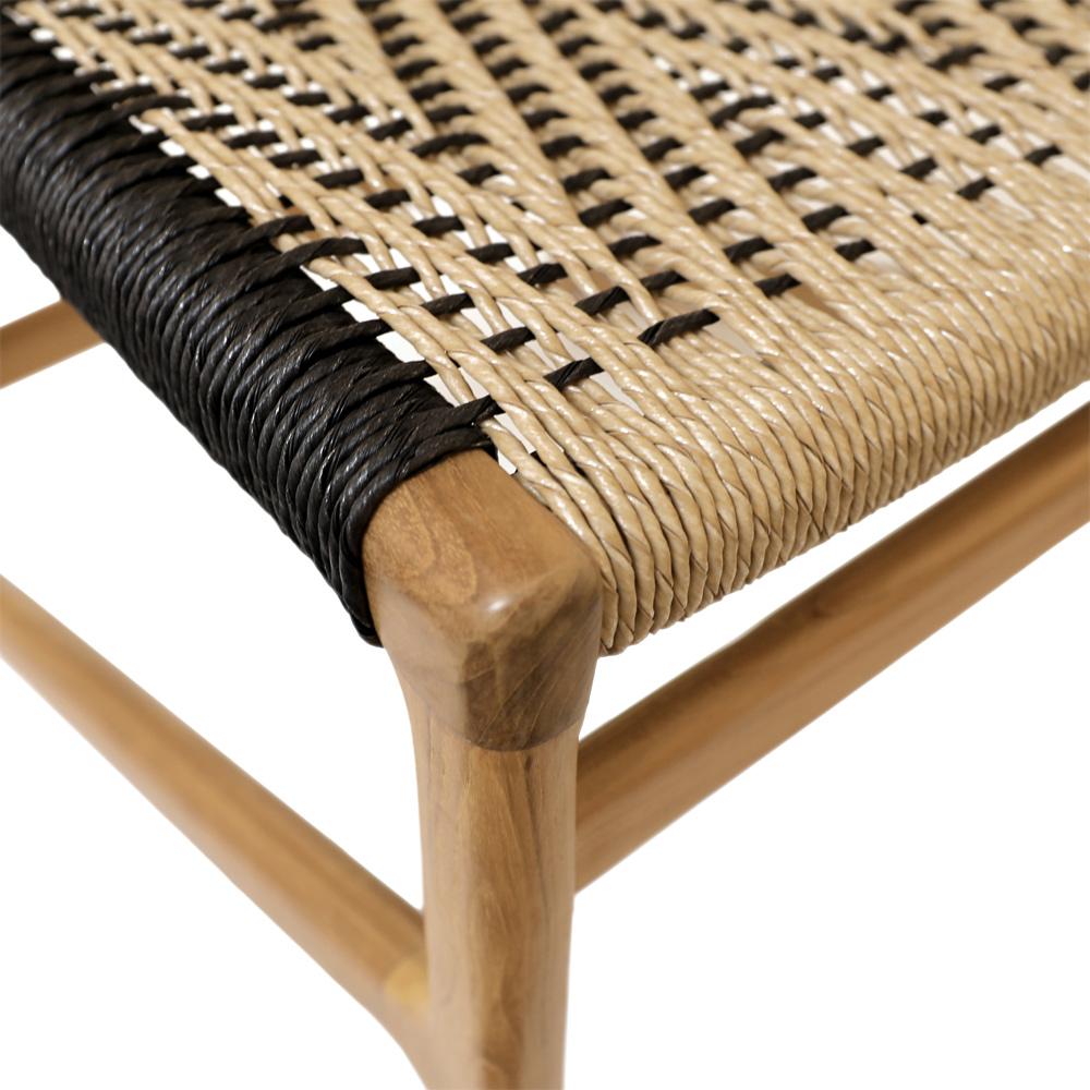 Henry & Mason - Brightman Natural Teak Wood and Wicker Dining Chair with Black Accents - DV7896 veiw 5