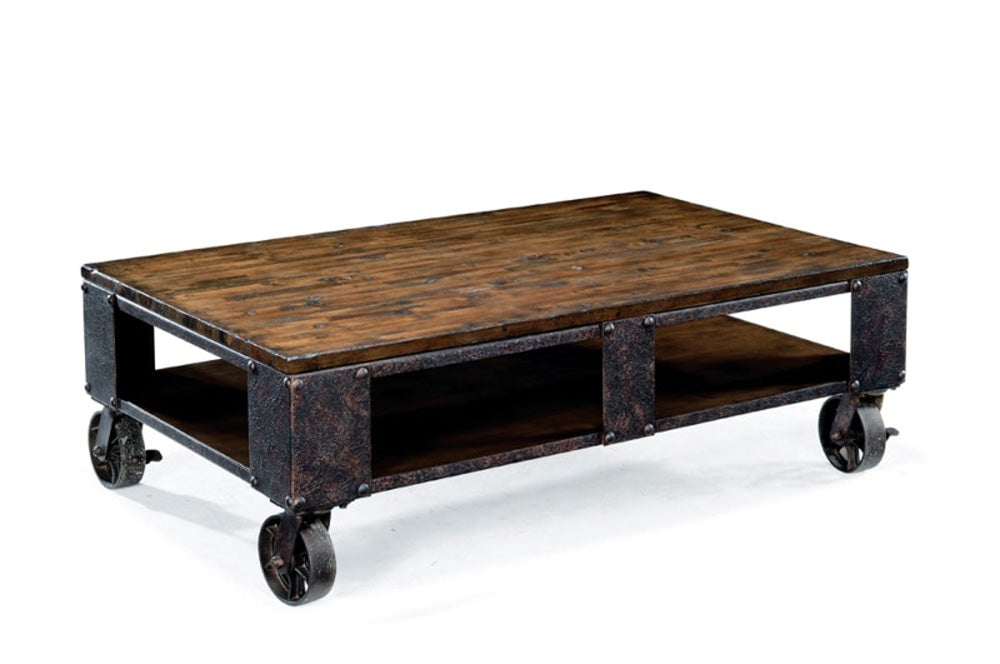 Henry & Mason - Brookpine Wood Rectangular Cocktail Table (2 braking casters) - AFA00503 view 1