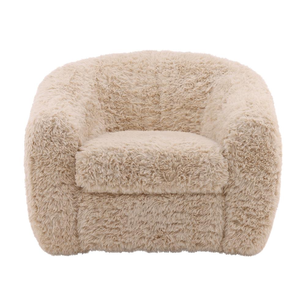 Henry & Mason - Bruce Faux Leather Occasional Chair in Cream - DV7473 veiw 2