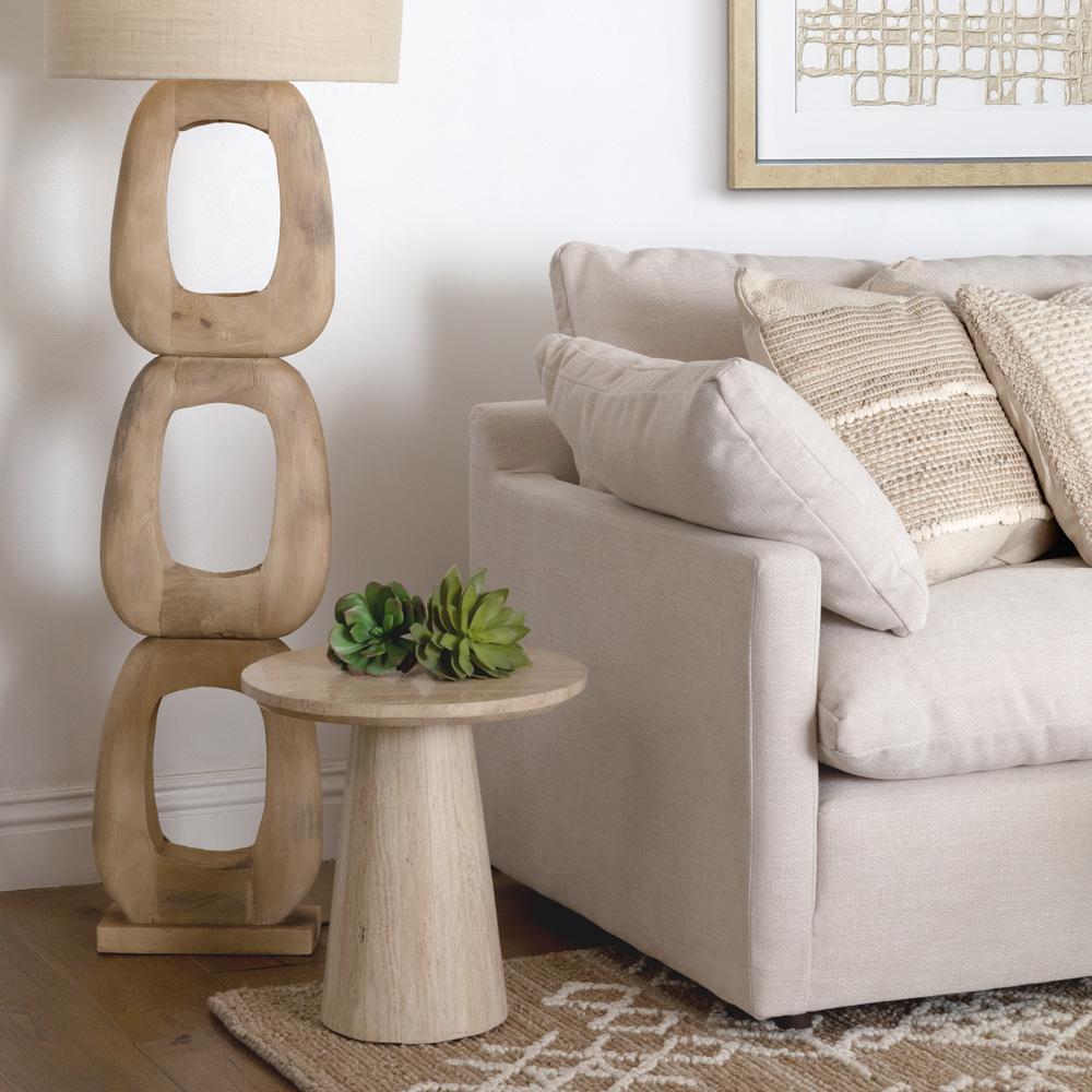 Henry & Mason - Burns Natural Travertine Stone Side Table - DV7916 veiw 4