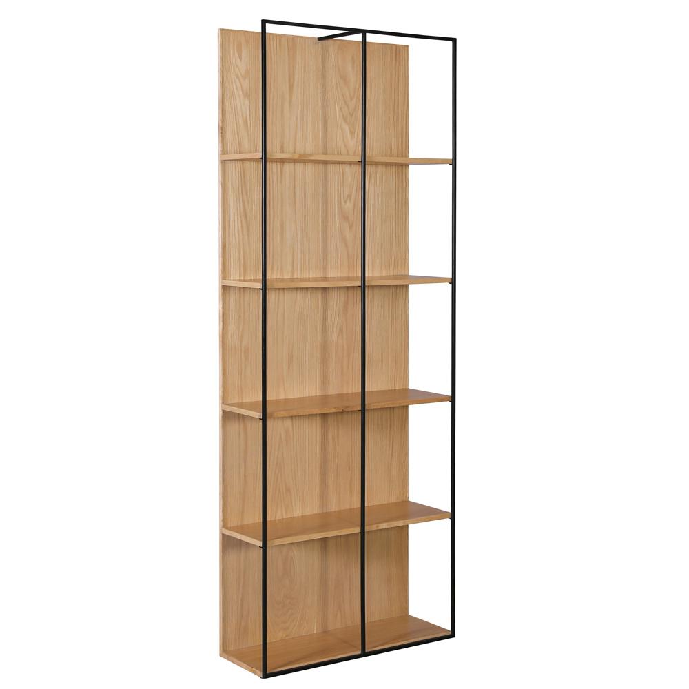 Henry & Mason - Butler 5 Shelf Oak Wood and Iron Book Case - DV7011 veiw 1