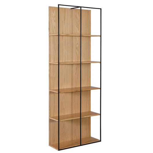 Henry & Mason - Butler 5 Shelf Oak Wood and Iron Book Case - DV7011 veiw 1