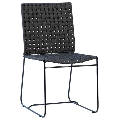 Henry & Mason - Cabott Powder Coated Iron Outdoor Dining Chair with Woven Black Rope - DV7234 veiw 1