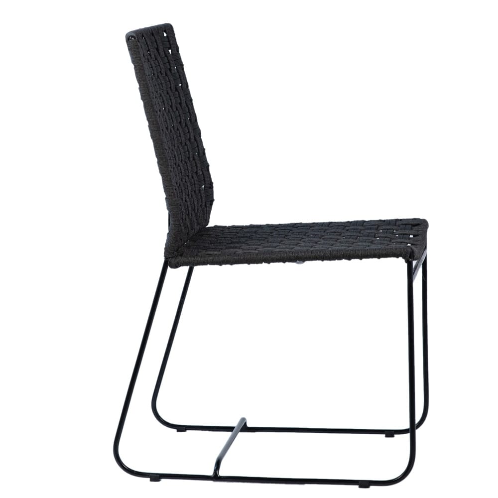 Henry & Mason - Cabott Powder Coated Iron Outdoor Dining Chair with Woven Black Rope - DV7234 veiw 2