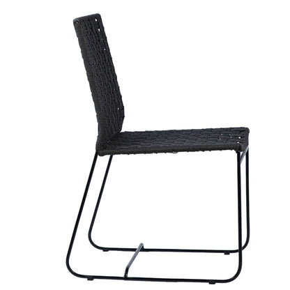 Henry & Mason - Cabott Powder Coated Iron Outdoor Dining Chair with Woven Black Rope - DV7234 veiw 2